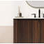 Meuble-lavabo moderne de 36 pouces avec lavabo rectangulaire en céramique, armoire de salle de bain avec grand espace de rangement et portes à fermeture en douceur 45 degrés, 1 tablette ouverte en bas, brun foncé