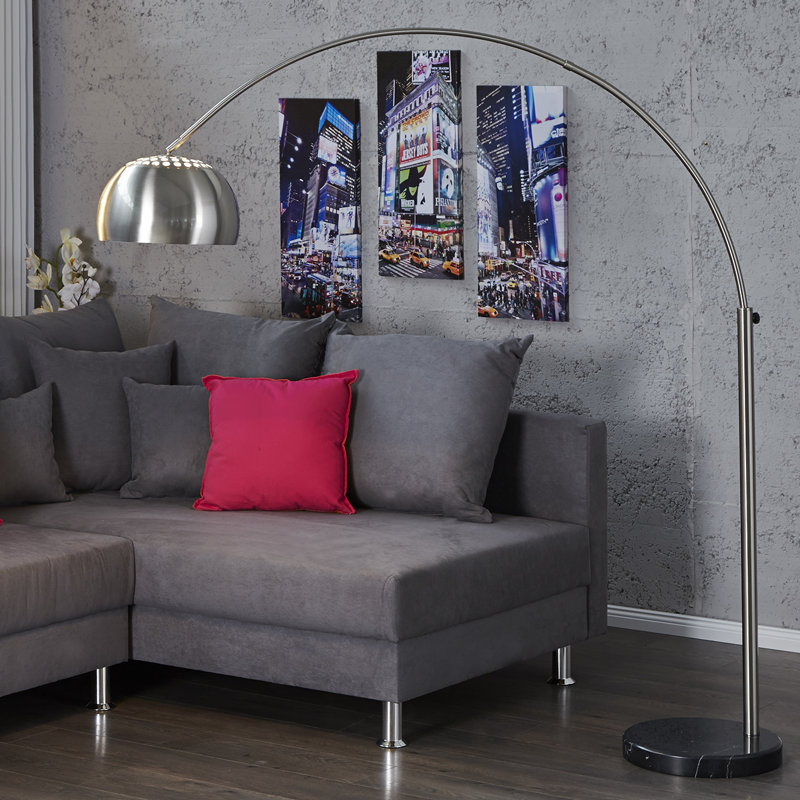Ioanna 170cm Arched Floor Lamp, Matt brushed nickel