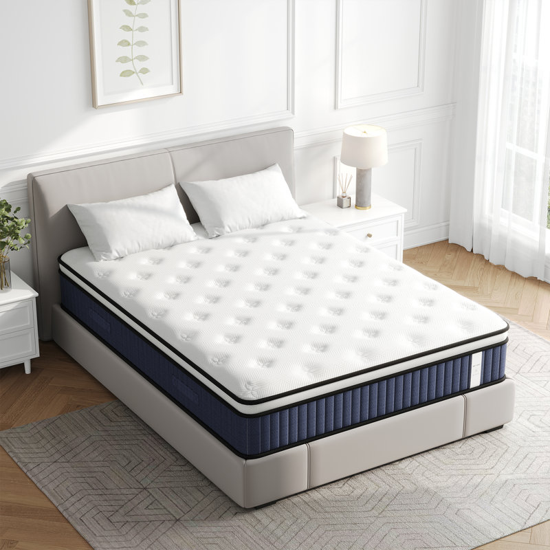 12 in Medium Memory Foam Hybrid Mattress, Certipur-US Certified Pocket Springs, Pressure Relief, Motion Isolation, 12", Queen