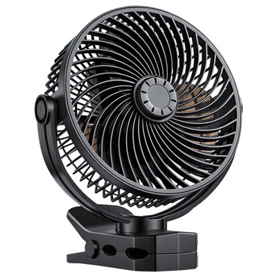 Portable Clip Fan, Rechargeable Clip On Fan, USB Port with 3 Speeds & Circulation Mode, Strong Airflow Sturdy Clamp, Long Runtime for Desk, Golf Cart, Outdoor Camping Treadmill, Office, Black