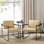 Fauteuil ergonomique moderne en similicuir avec base en métal Avelina