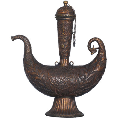Surahi islamique finement sculpté avec couvercle