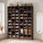 25.6 Inches 10-Tier Espresso  Wooden Shoe Storage Cabinet-2058680969