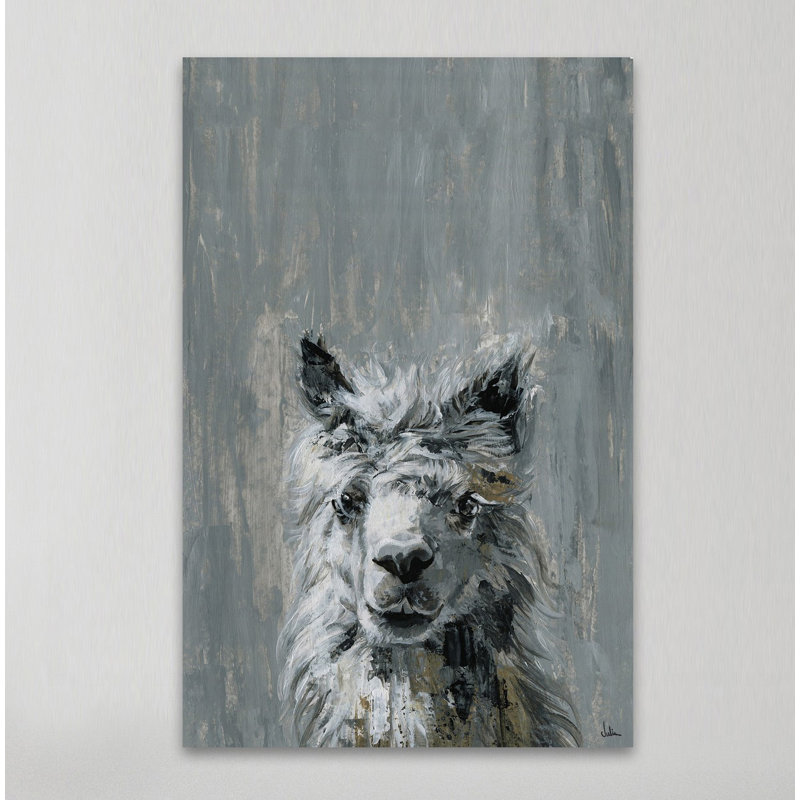 «Bonjour Llama II», reproduction sur toile tendue, H 45 po x l 30 po x P 1,5 po
