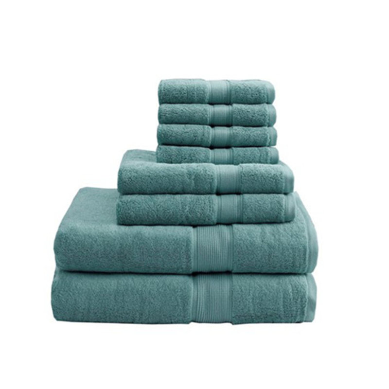 100% Cotton 8 Piece Antimicrobial Towel Set, Dusty Green