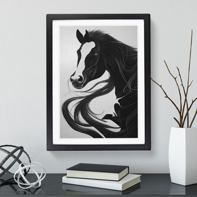 Monochrome Horse - Framed Print