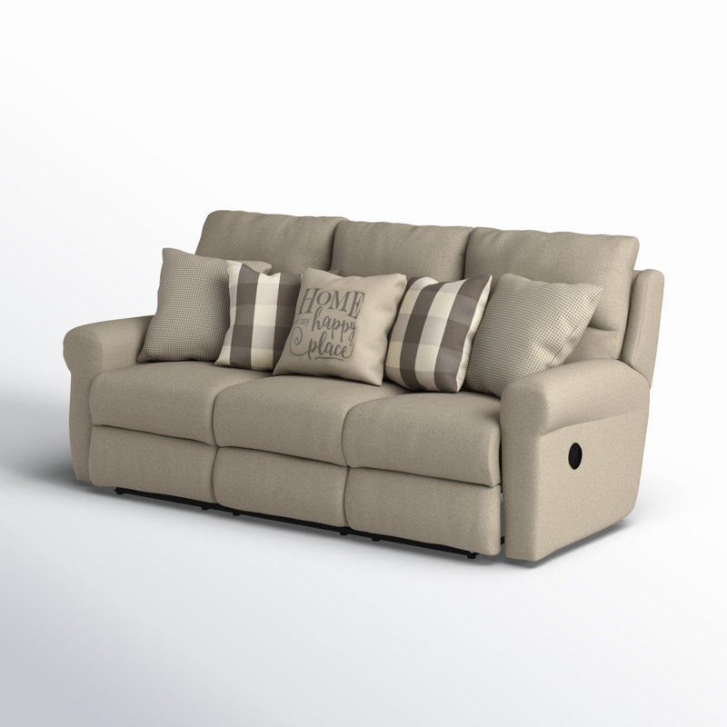 Aneeta Lay Flat Reclining Sofa, Gray, Power