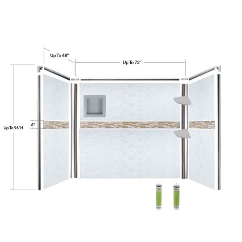 72'' W 48'' D 96'' H Tongue And Groove Composite Wall, White