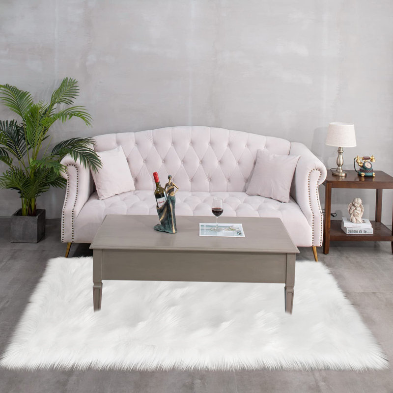 Leosvel Faux Sheepskin Indoor Rug, Rectangle 5' x 8'