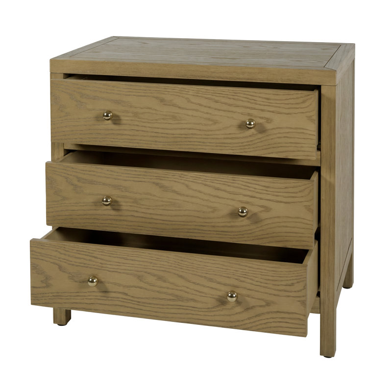 Nora 3-Drawer Chest, Light Oak