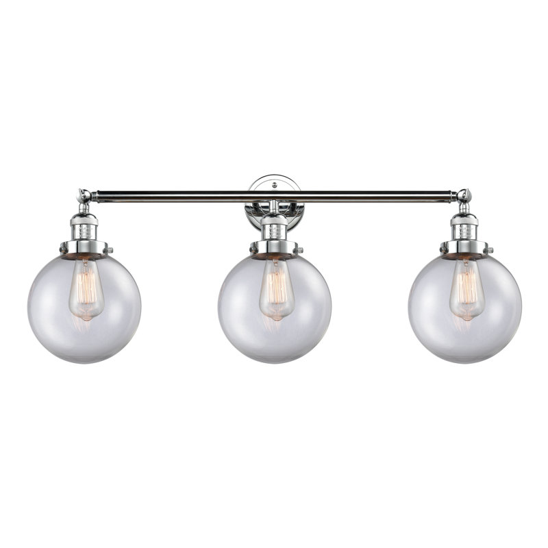 Clementina 3 - Light Dimmable LED Vanity Light, 6 Watt Vinage LED Bulb, Polished Chrome, Clear