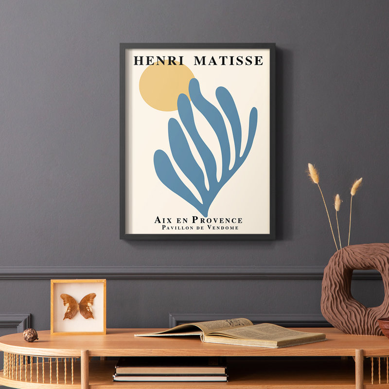 Matisse XCI, reproduction encadrée - bois massif, Cadre simple noir, H 28 po x l 22 po