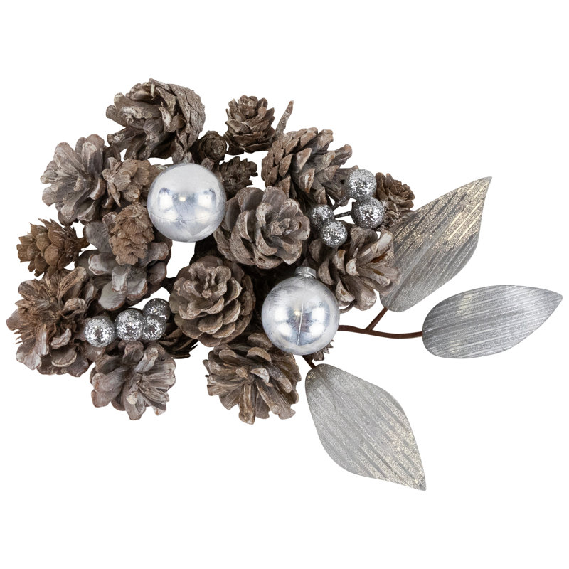 Glittered Berries And Pinecones Christmas Decorations - 6"