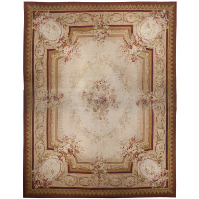 One-of-a-Kind 14' X 18'2" Before 1900 Wool Area Rug in