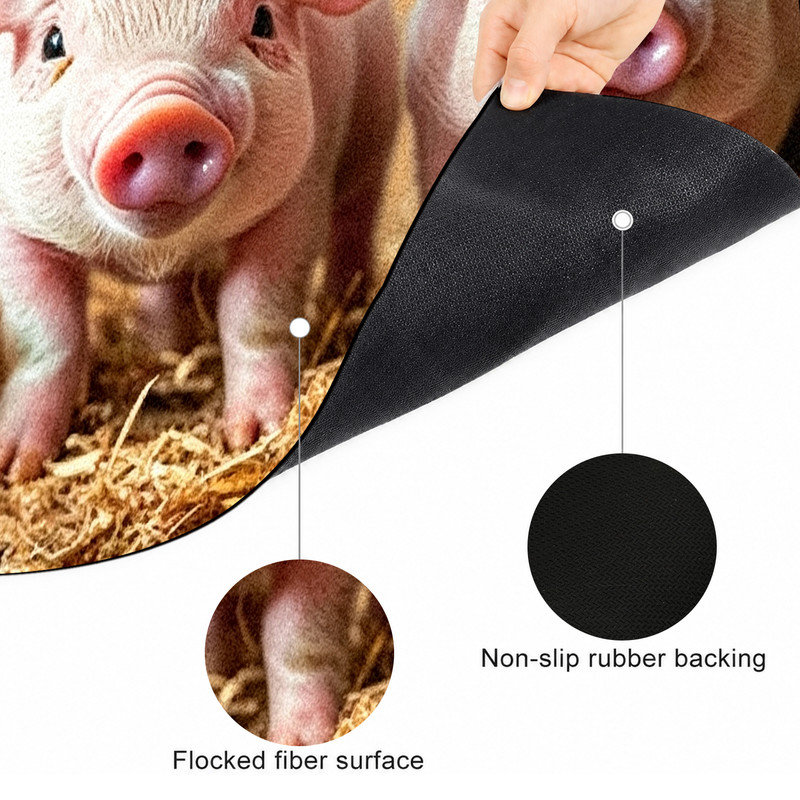  Paillasson réaliste antidérapant 20 po x 32 po, Cochon réaliste, 20 po x 32 po