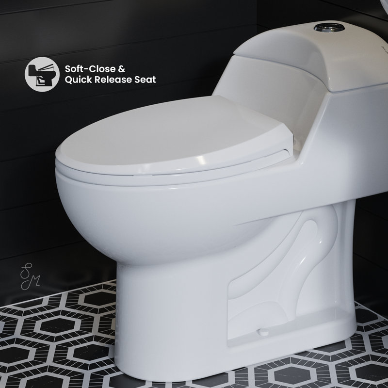Château One-Piece Elongated Dual-Flush Toilet 1.1/1.6 gpf, Cotton White