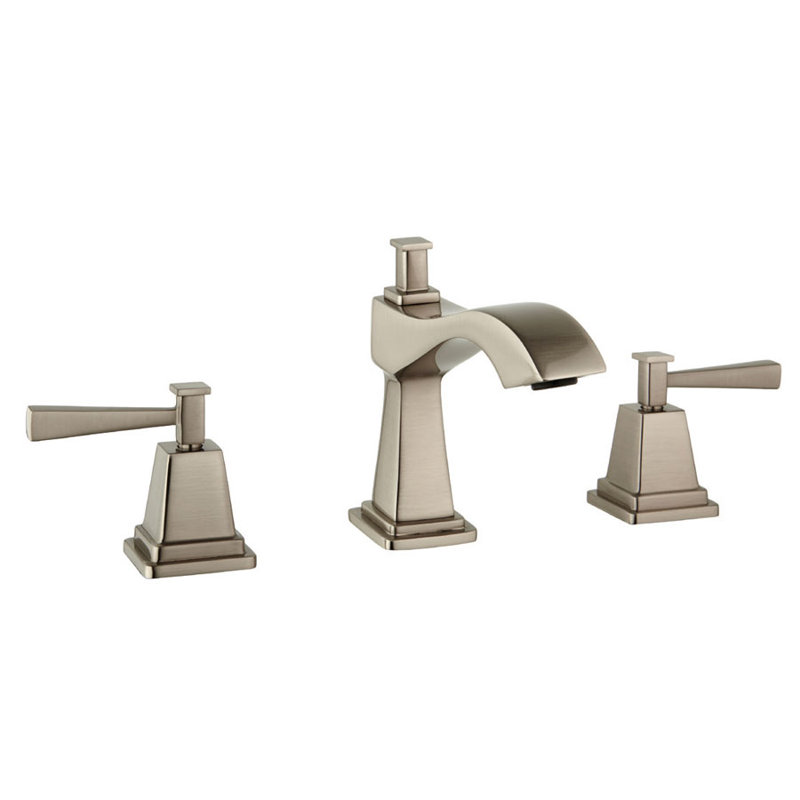 Plaza Widespread Faucet Bathroom Faucet with Drain, Brushed Nickel
