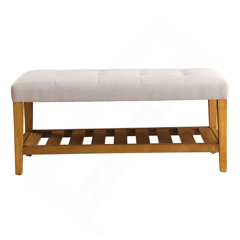 Banc capitonné capitonné, Gris clair