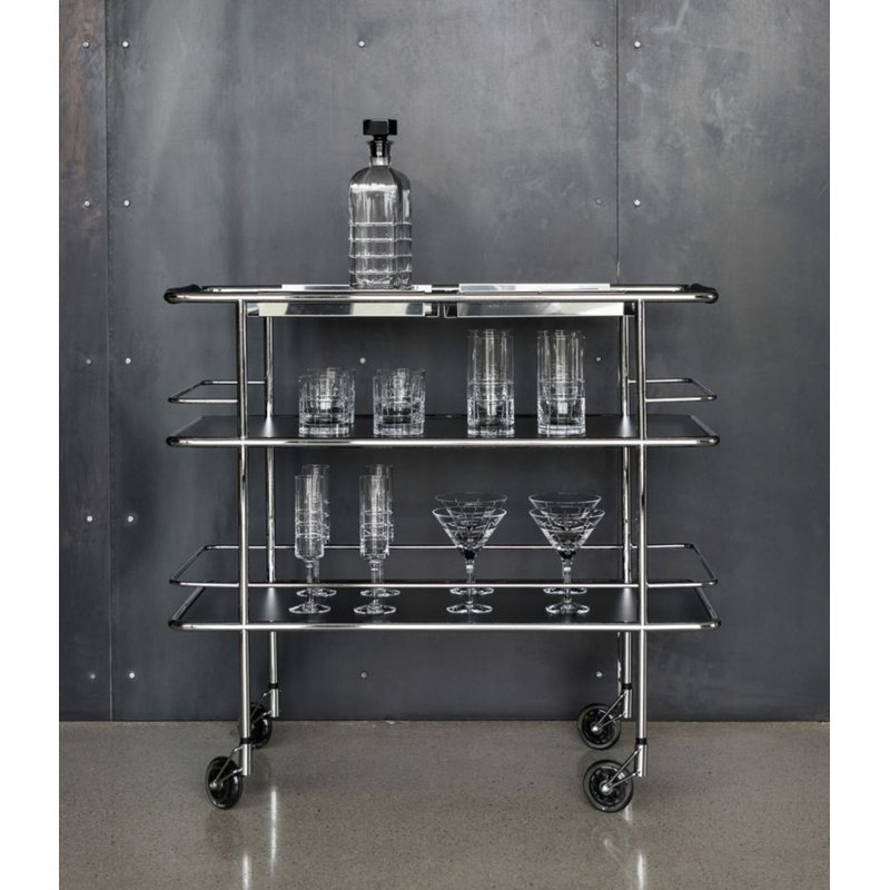 Street Metal Bar Cart with Wheels