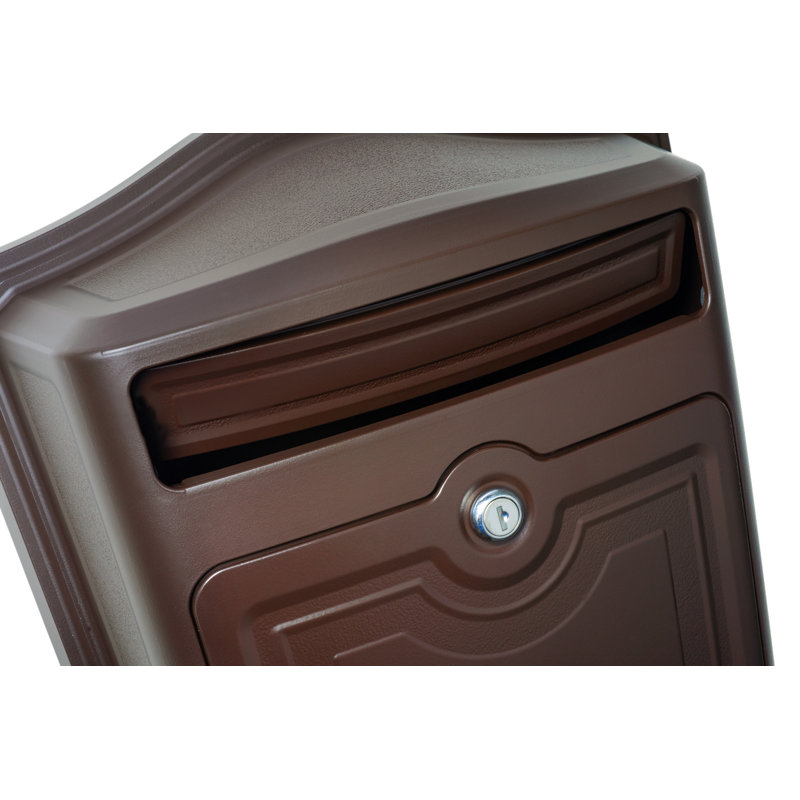 Maison Cast Aluminum Locking Wall Mount Mailbox Rubbed Bronze, Rubbed Bronze