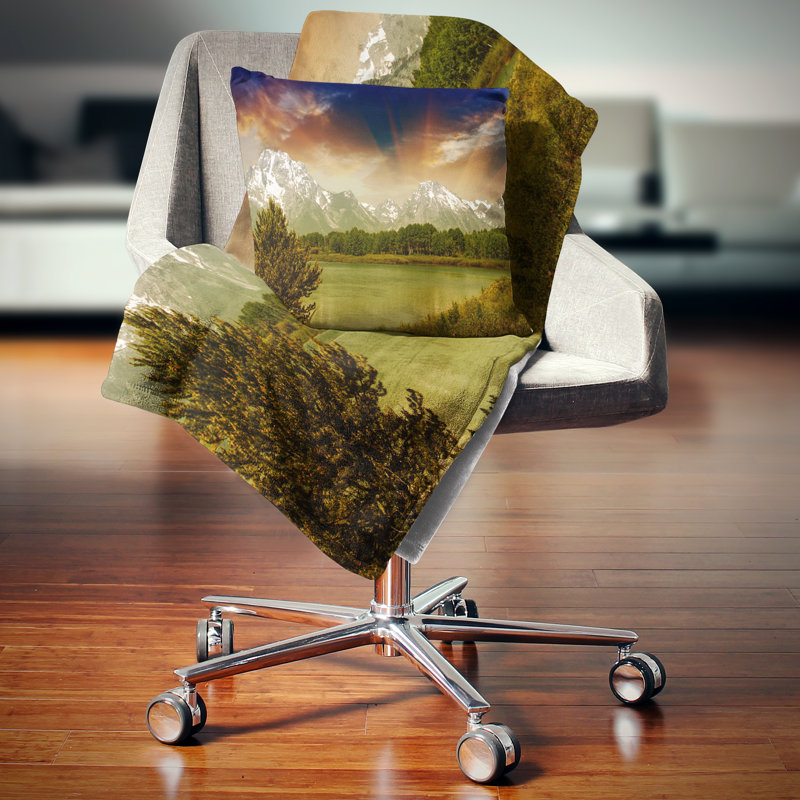 Coussin Grand Teton National Park, 16 po x 16 po, Coussin décoratif