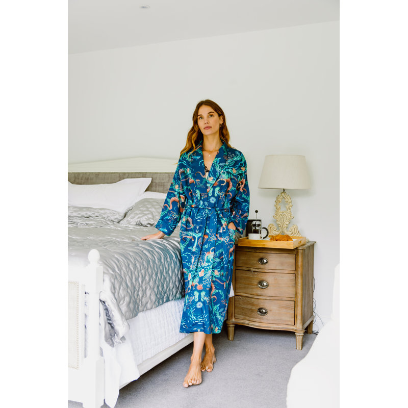 Mid-Calf Bathrobe with Pockets, S
