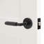 Poignée de porte noire en laiton massif avec poignée moletée London-83028108