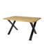 Lamia Oak Solid Wood Top Metal Base Dining Table-307011323-307011320