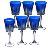 Colored Wine Glasses - Set of 6 Wine Goblets - Glassware - Water Goblets - 7.5 oz, Purple