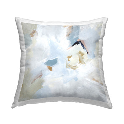 Coussin décoratif à imprimé abstrait Soft Subtle Abstraction par Victoria Barnes
