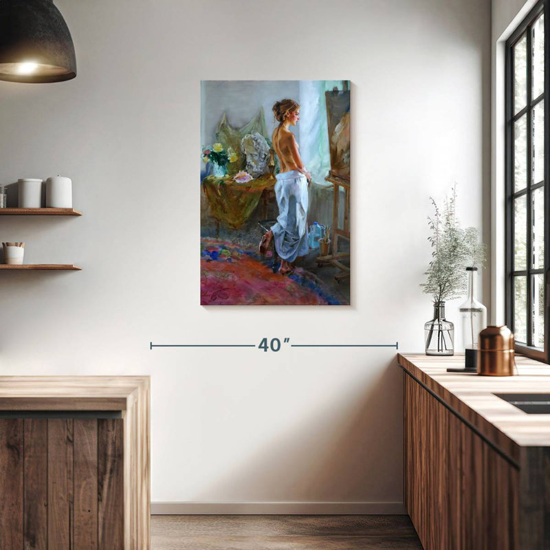 Leisha à la fenêtre II, H 36 po x l 24 po