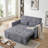 53" Corduroy Convertible Loveseat Sleeper Sofa with Pull-Out Bed, USB & Storage-950396800