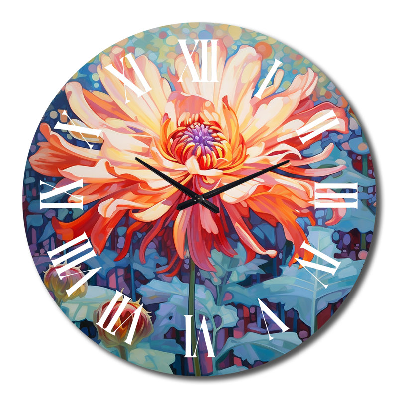 Horloge murale florissante rose, Grand