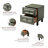 Modern Geometrical 2-Drawer Nightstand In Olive Green