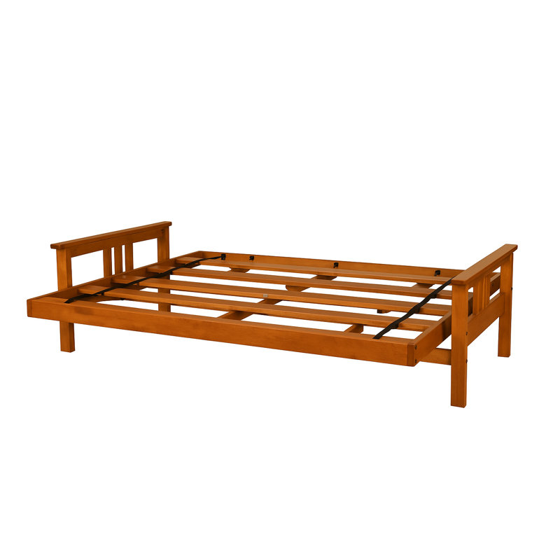 Johnte Full-Size Futon Frame with Innerspring Mattress, Innerspring, Linen Charcoal, Barbados