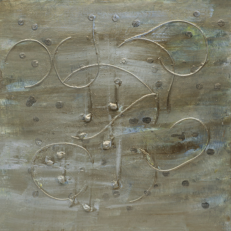 « star of-a-kind » original « star pointer i series of 9 yellow & gray & green » sur toile Joyce Creiger