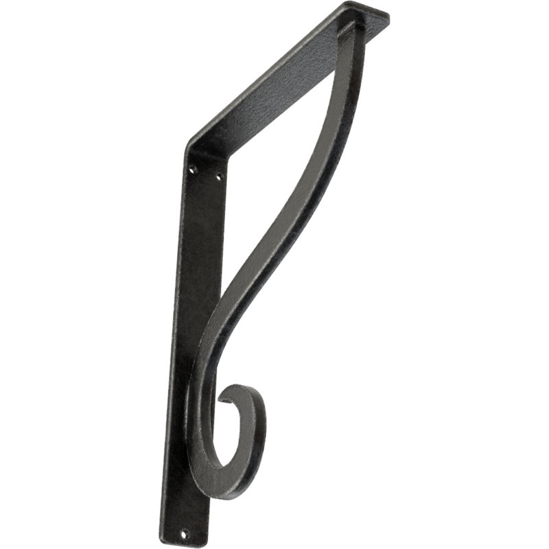 Support simple en fer forgé Ashford, H 10 po x l 1,5 po x P 7,5 po, Étain antique