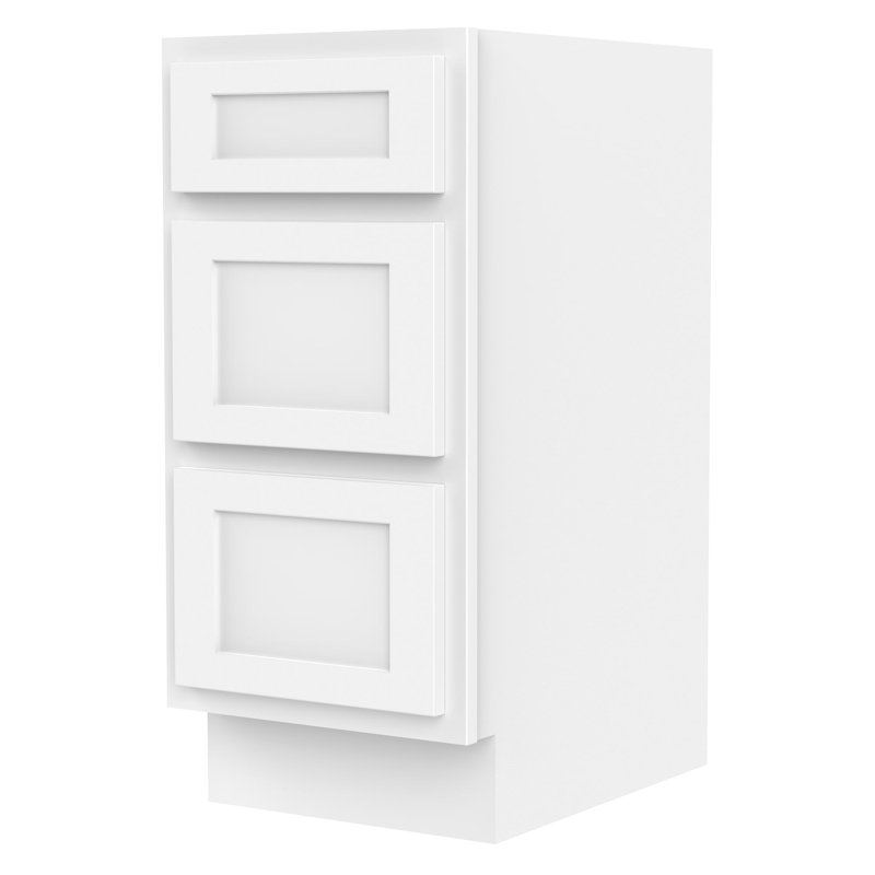 Hibbard Single Bathroom Vanity Base Only, White, 32.5" H x 15" W x 21" D
