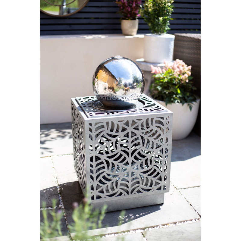 Degenhardt Outdoor Weather Resistant Floor Fountain with Light