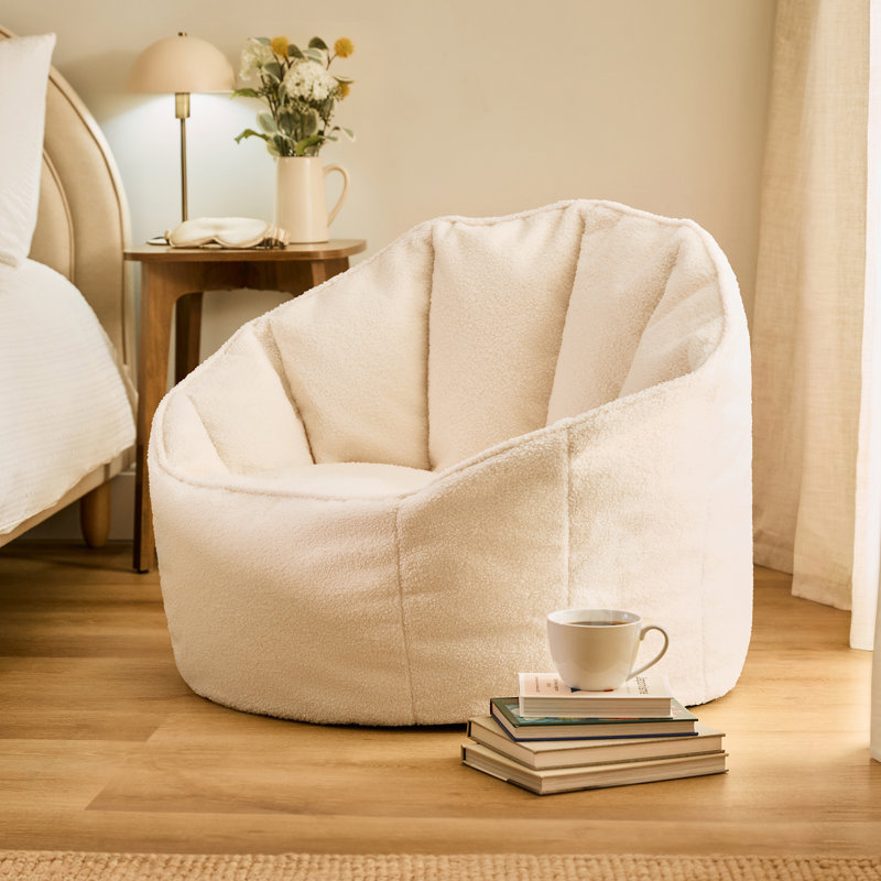 Boucle Bean Bag Chair, Cream