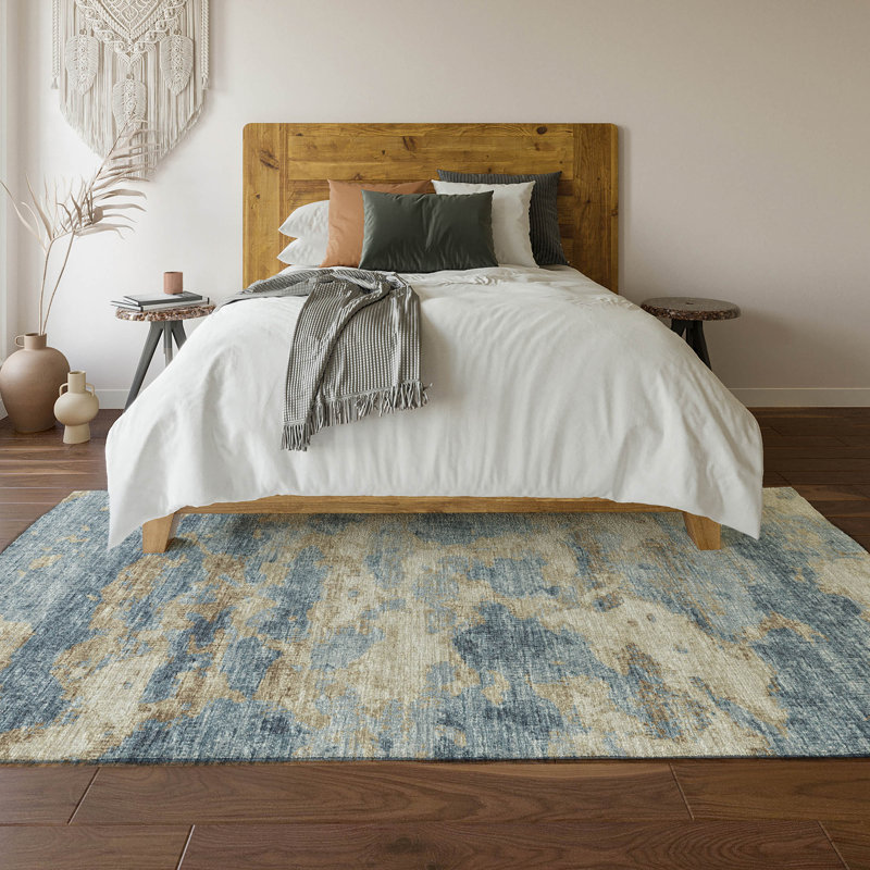 Premium Machine Washable Freixa AMF71 Blue Rug, Rectangle 8' x 10'