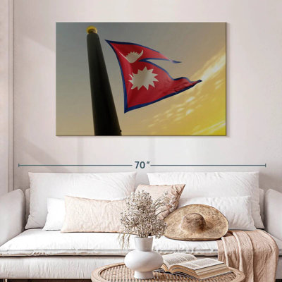 Nepal Flag Sunset Sky