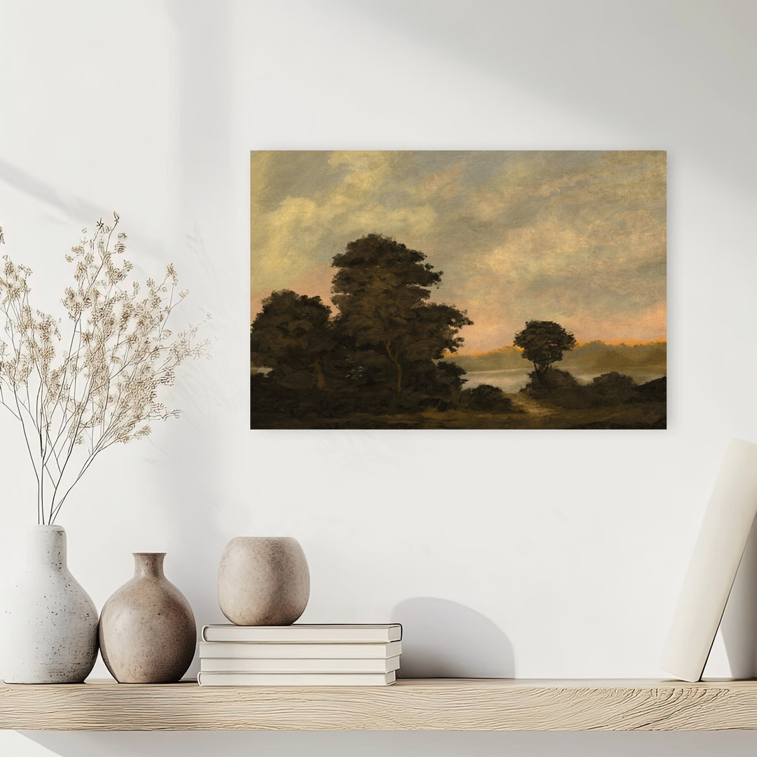 Tranquil Sunset Landscape Peaceful Serene Tranquil Forest Landscape Wall Art Print