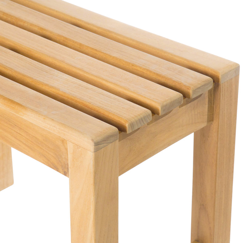 Teak Shower Bench, 17.75" H x 23.5" W x 12.25" D