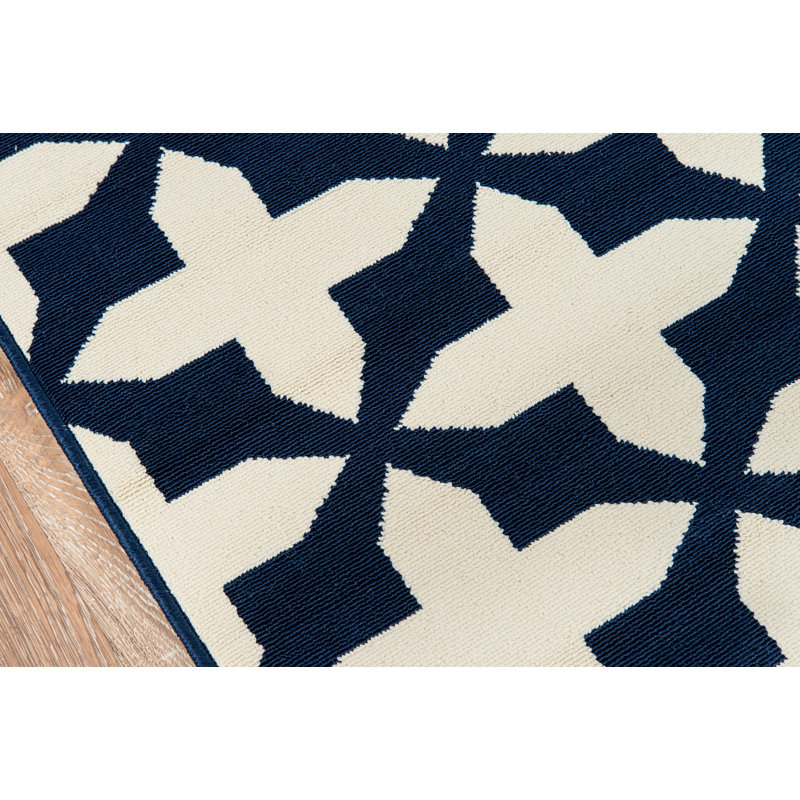 Tapis bleu marine Ashleigh, Tapis de couloir 2 pi 3 po x 7 pi 6 po