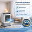 Ventilateur portatif à évaporation avec télécommande et minuterie 2/4 / 8H, refroidissement de bureau à 3 vitesses, modes de brume doubles, réservoir de 1 600 ml, débit d'air réglable de 60 degrés et veilleuse pour chambre ou dortoir