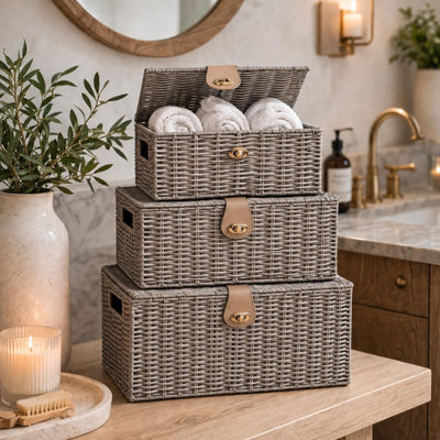 Wicker Laundry Set