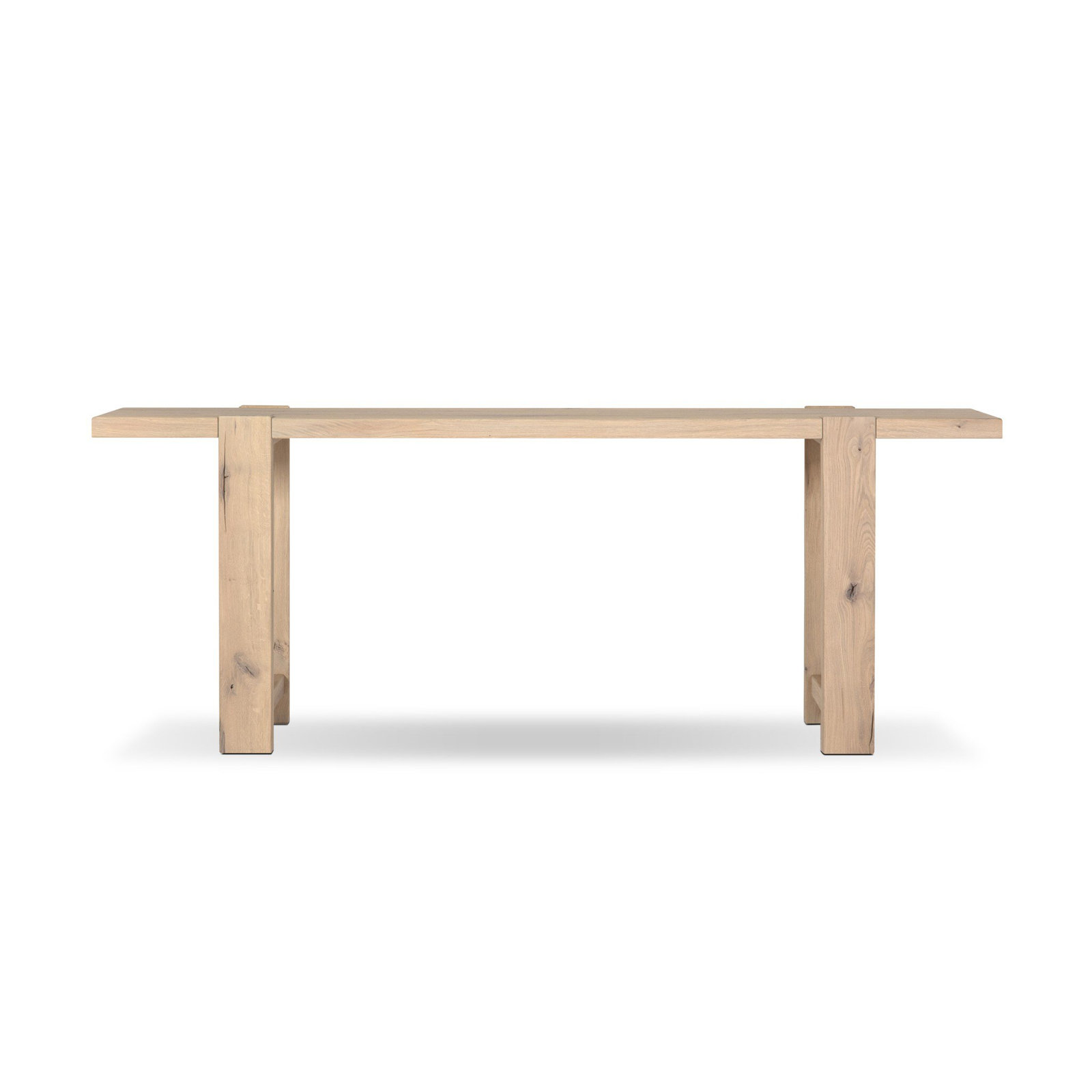 86" Console Table, Bleached Oak
