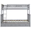 Lit simple superposé au dessus d'un lit double avec tiroirs, lits convertibles, gris-1211951175
