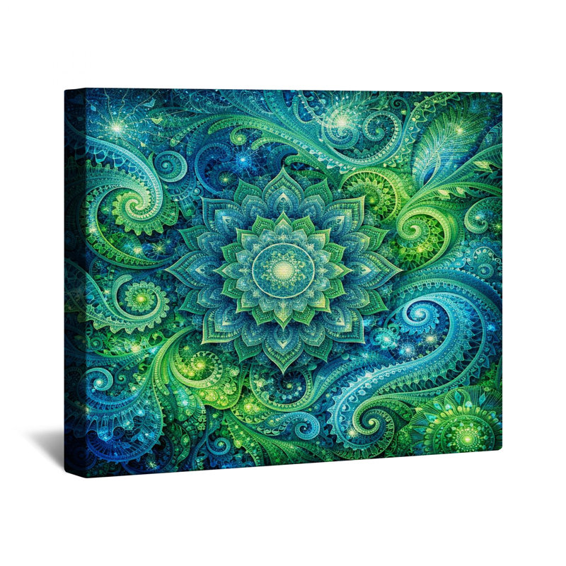Intricate Mandala Paisley Canvas Gallery Wrap in Many Sizes, 20 x 24 inches
